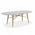 Terrazzo top dining table with golden metal legs 160 x 80 x 75cm