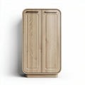 Wooden storage cabinet with double doors in light oak finish 90 x 45 x 120cm