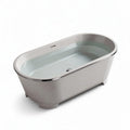 Freestanding oval bathtub with sloped back design in gray 150 x 75 x 55cm