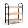 Wooden and metal three-tier storage shelf for home organization 60 x 30 x 80cm