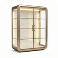 Glass display cabinet with adjustable shelves and LED lighting 80 x 40 x 120cm
